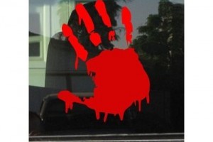 Bloody Hand Window Decal
