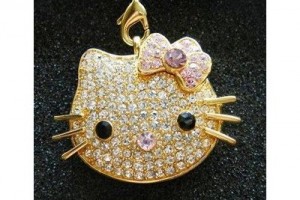 Hello Kitty Flash Drive Crystal Necklace