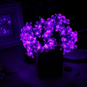 Purple Solar Flower Lights